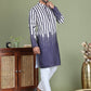 Striped Kurta Pyjama Set For Men ( JOKP 5152Charcoal )