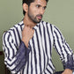 Striped Kurta Pyjama Set For Men ( JOKP 5152Charcoal )