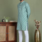 Blue Woven Design Straight Kurta Pyjama Set ( JOKP 5153Blue )
