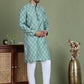 Blue Woven Design Straight Kurta Pyjama Set ( JOKP 5153Blue )