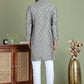 Grey Woven Design Straight Kurta Pyjama Set ( JOKP 5153Grey )