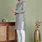 Grey Woven Design Straight Kurta Pyjama Set ( JOKP 5153Grey )