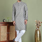 Grey Woven Design Straight Kurta Pyjama Set ( JOKP 5153Grey )