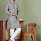 Grey Woven Design Straight Kurta Pyjama Set ( JOKP 5153Grey )