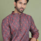 Maroon Woven Design Straight Kurta Pyjama Set ( JOKP 5153Maroon )