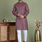 Maroon Woven Design Straight Kurta Pyjama Set ( JOKP 5153Maroon )