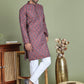 Maroon Woven Design Straight Kurta Pyjama Set ( JOKP 5153Maroon )