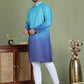 Sequins and Ombre Design Kurta Pyjama Set For Men ( JOKP 5154Blue )