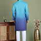 Sequins and Ombre Design Kurta Pyjama Set For Men ( JOKP 5154Blue )