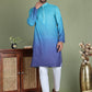Sequins and Ombre Design Kurta Pyjama Set For Men ( JOKP 5154Blue )