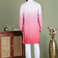 Sequins and Ombre Design Kurta Pyjama Set For Men ( JOKP 5154Coral )