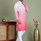Sequins and Ombre Design Kurta Pyjama Set For Men ( JOKP 5154Coral )