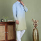 Sequins and Ombre Design Kurta Pyjama Set For Men ( JOKP 5154Firozi )