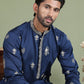 Floral Embroidered and Sequins Kurta Set ( JOKP 5155Navy )