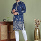 Floral Embroidered and Sequins Kurta Set ( JOKP 5155Navy )