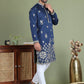 Floral Embroidered and Sequins Kurta Set ( JOKP 5155Navy )