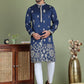 Floral Embroidered and Sequins Kurta Set ( JOKP 5155Navy )