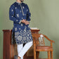 Floral Embroidered and Sequins Kurta Set ( JOKP 5155Navy )