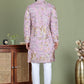 Floral Embroidered Straight Kurta Set ( JOKP 5156Purple )