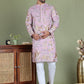 Floral Embroidered Straight Kurta Set ( JOKP 5156Purple )