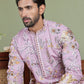 Floral Embroidered Straight Kurta Set ( JOKP 5156Purple )