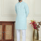 Embroidered and Sequins straight Kurta Set for Men ( JOKP P 5157 Blue )