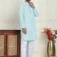 Embroidered and Sequins straight Kurta Set for Men ( JOKP P 5157 Blue )