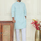 Embroidered and Sequins straight Kurta Set for Men ( JOKP P 5157 Blue )