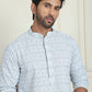 Embroidered and Sequins straight Kurta Set for Men ( JOKP P 5157 Grey )