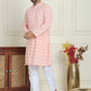 Embroidered and Sequins straight Kurta Set for Men ( JOKP P 5157 Peach )