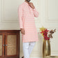 Embroidered and Sequins straight Kurta Set for Men ( JOKP P 5157 Peach )