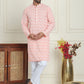 Embroidered and Sequins straight Kurta Set for Men ( JOKP P 5157 Peach )