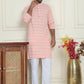 Embroidered and Sequins straight Kurta Set for Men ( JOKP P 5157 Peach )