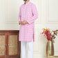 Embroidered and Sequins straight Kurta Set for Men ( JOKP P 5157 Pink )