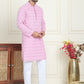 Embroidered and Sequins straight Kurta Set for Men ( JOKP P 5157 Pink )