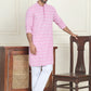 Embroidered and Sequins straight Kurta Set for Men ( JOKP P 5157 Pink )