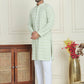 Embroidered and Sequins straight Kurta Set for Men ( JOKP P 5157 Pista )