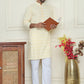 Embroidered and Sequins straight Kurta Set for Men ( JOKP P 5157 Yellow )