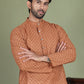 Chikankari Pure Cotton Kurta with Churidar ( JOKP 5158Brown )
