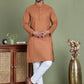 Chikankari Pure Cotton Kurta with Churidar ( JOKP 5158Brown )
