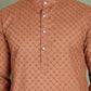 Chikankari Pure Cotton Kurta with Churidar ( JOKP 5158Brown )