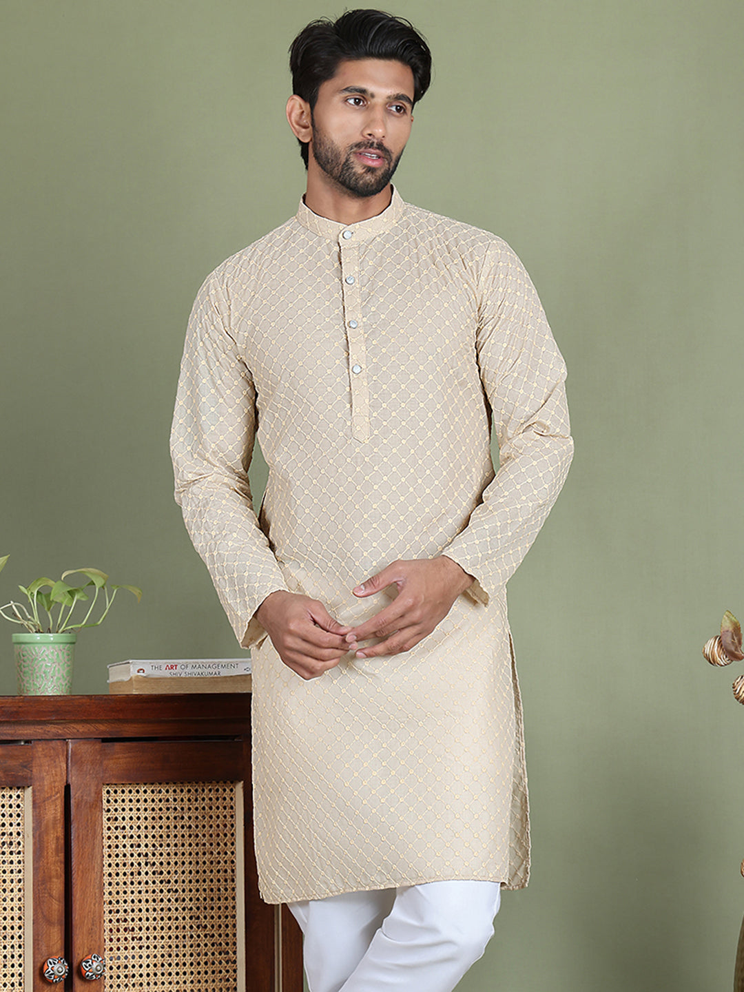 Chikankari Pure Cotton Kurtas ( ko 5158Cream ) [FF] [N-1]