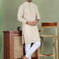 Chikankari Pure Cotton Kurta with Churidar ( JOKP 5158Cream ) [FF] [N-1]