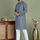 Chikankari Pure Cotton Kurta with Churidar ( JOKP 5158Grey )