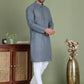 Chikankari Pure Cotton Kurta with Churidar ( JOKP 5158Grey )