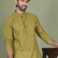 Chikankari Pure Cotton Kurta with Churidar ( JOKP 5158Olive )