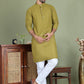 Chikankari Pure Cotton Kurta with Churidar ( JOKP 5158Olive )