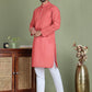 Chikankari Pure Cotton Kurta with Churidar ( JOKP 5158Peach ) [FF] [N-1]