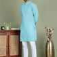 Chikankari Pure Cotton Kurta with Churidar ( JOKP 5158Sky )
