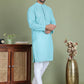 Chikankari Pure Cotton Kurta with Churidar ( JOKP 5158Sky )